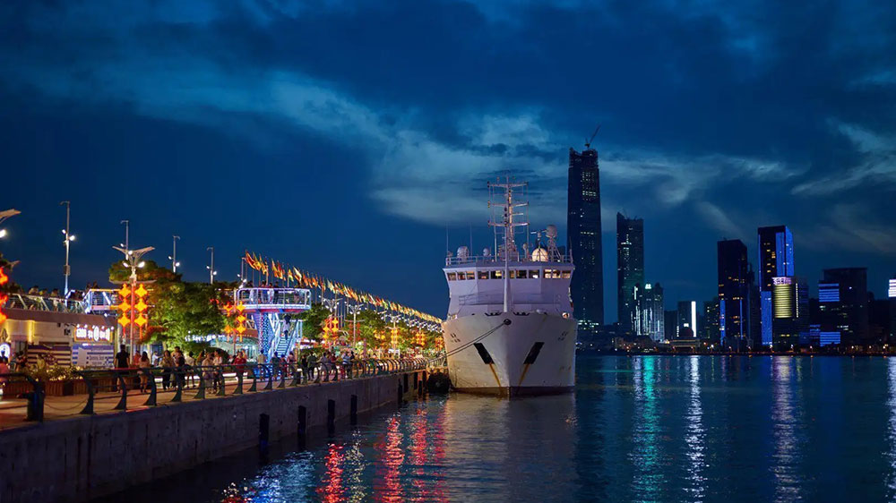 青岛夜景 真实图片